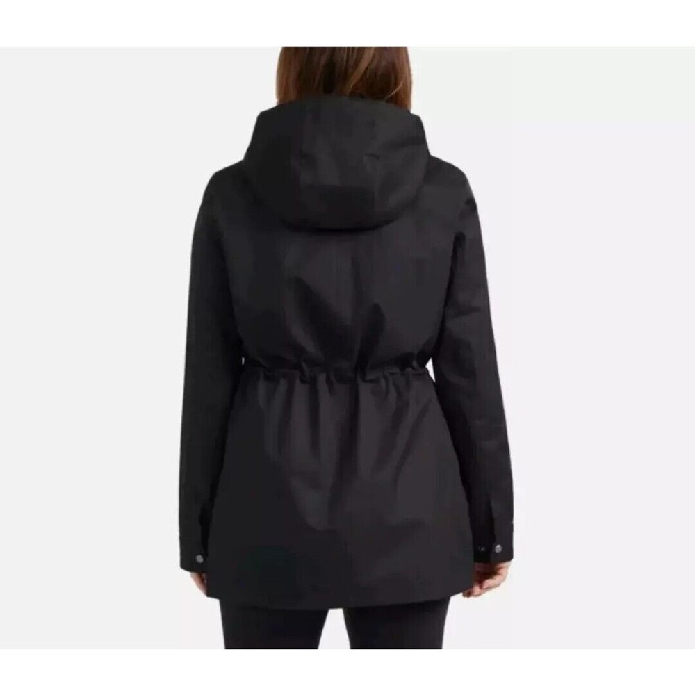 HUNTER Women's Size XS Cotton Smock Hooded Rain Jacket Water Resistant Black - Picture 2 of 12